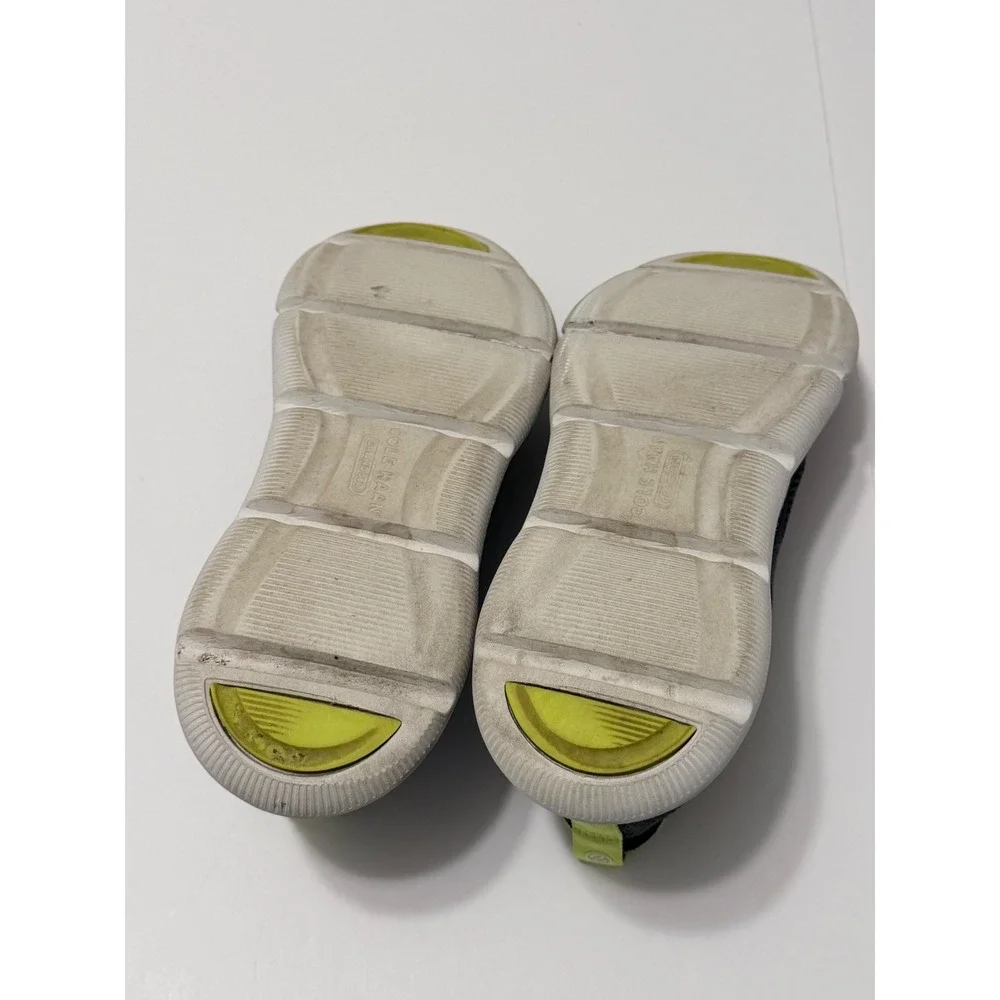 Cole Haan Zerogrand Women 9B Gray Neon Green Knit Slip On Sneakers W21296